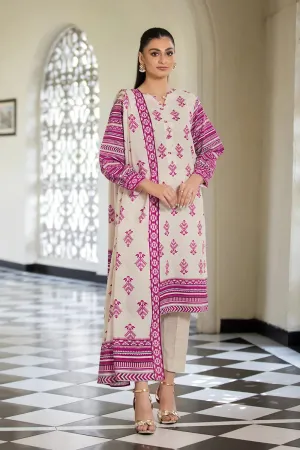 3PC Printed Unstitched Khaddar Suit KKH-2885