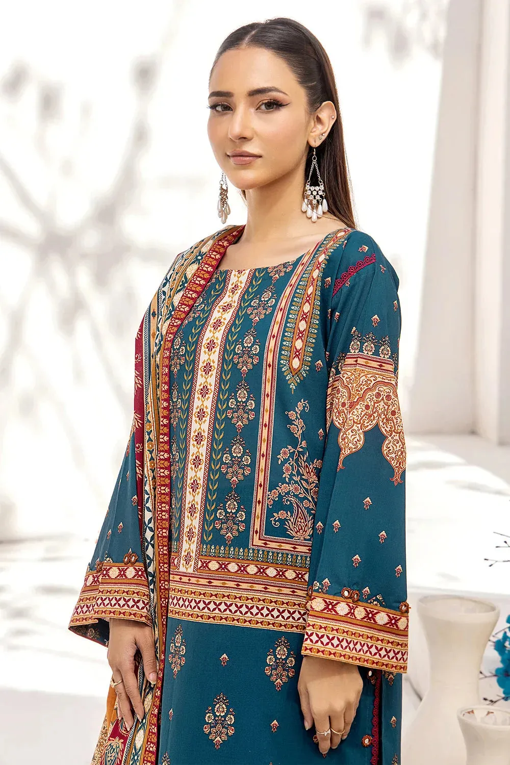 3PC Printed Unstitched Lawn Suit KLA-2418