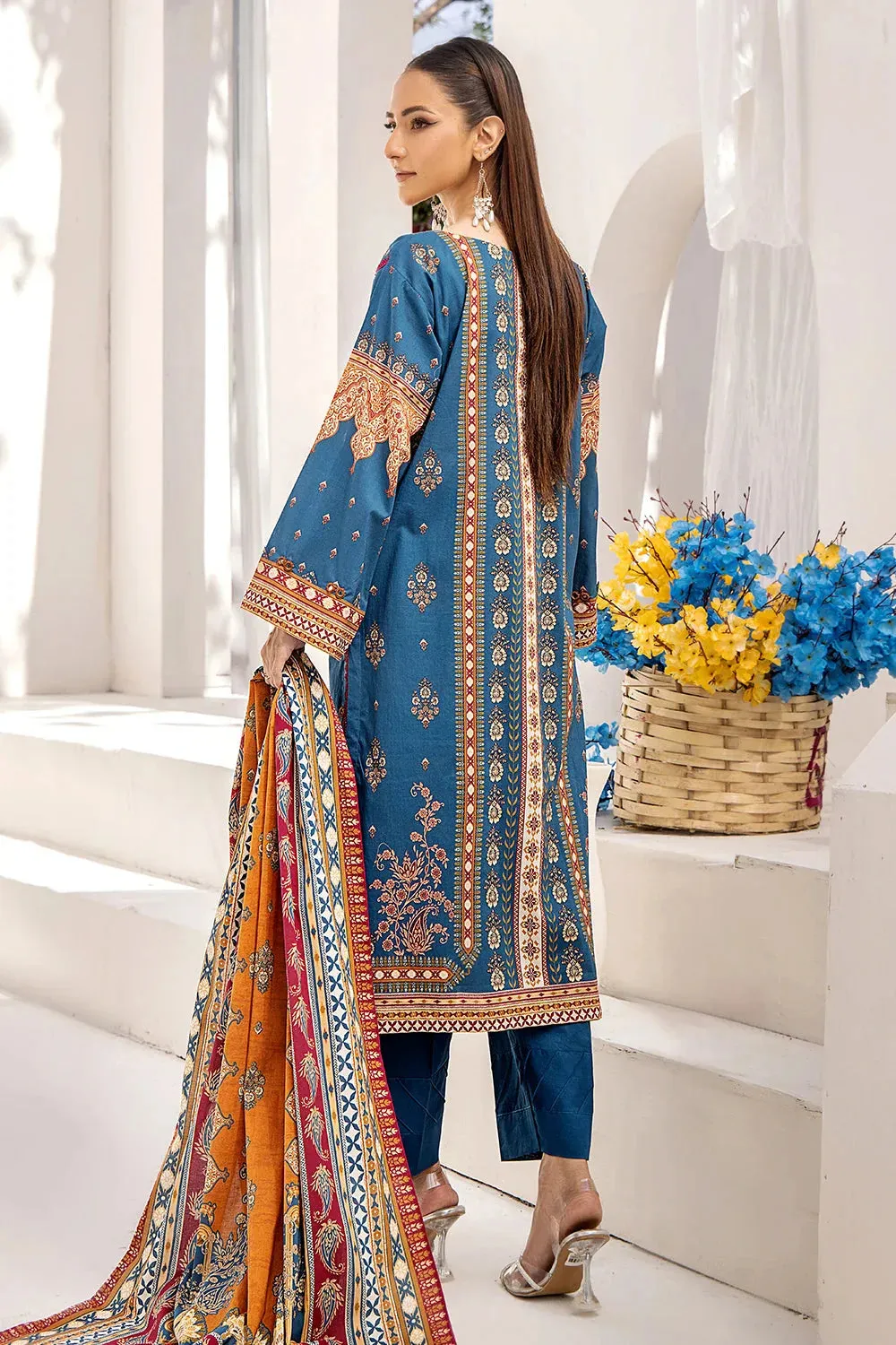 3PC Printed Unstitched Lawn Suit KLA-2418