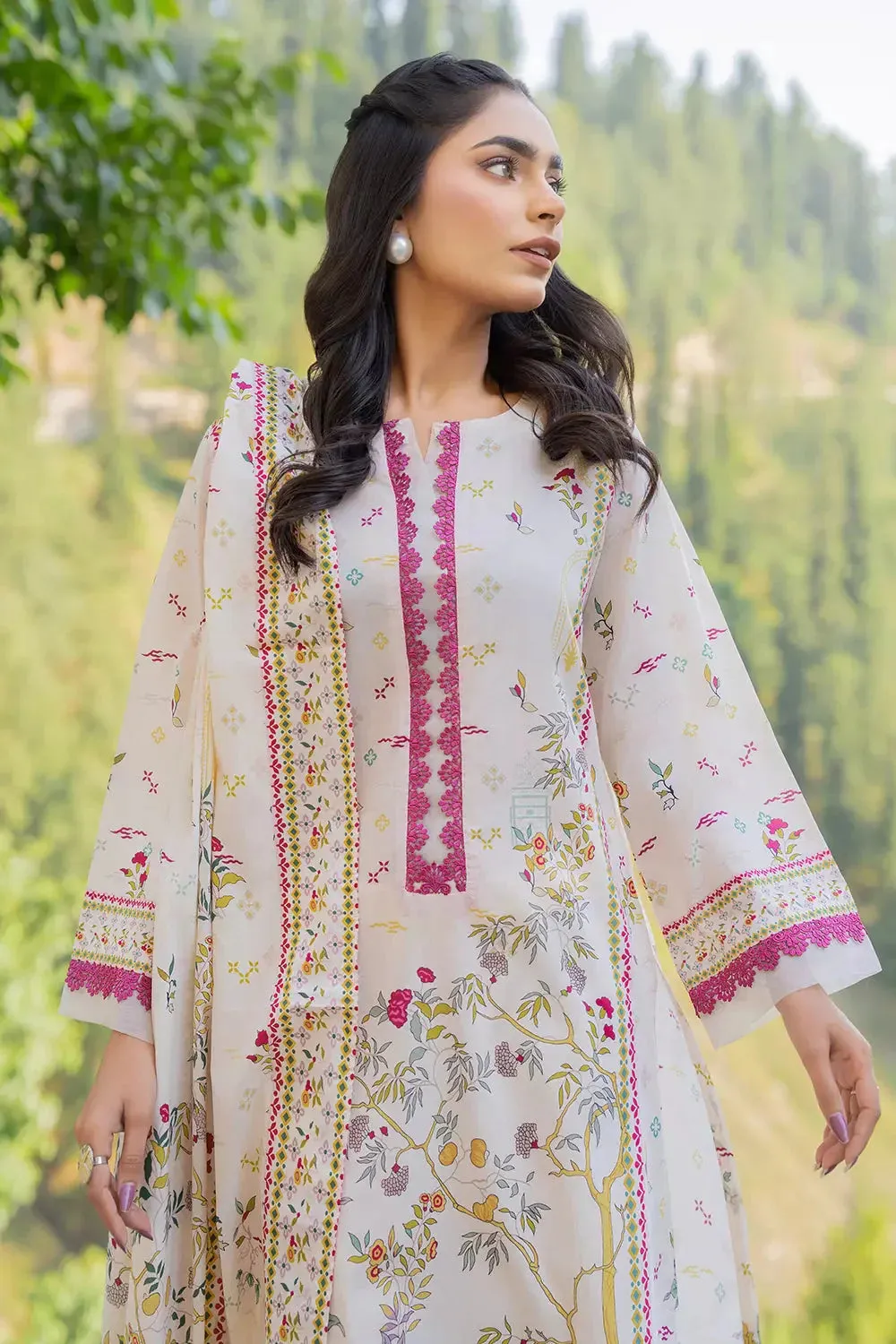 3PC Printed Unstitched Lawn Suit KLA-2760