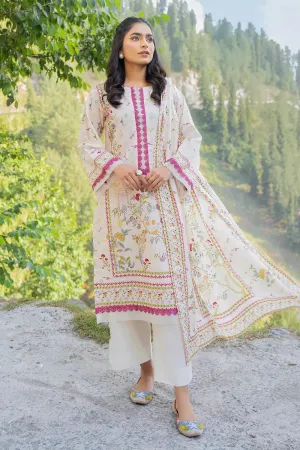 3PC Printed Unstitched Lawn Suit KLA-2760