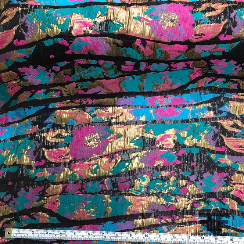 Abstract Floral Metallic Brocade - Multicolor