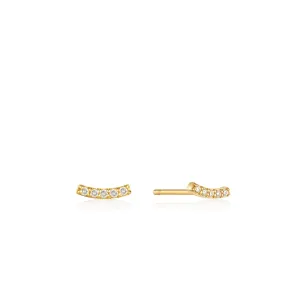 Ania Haie 14kt Gold Magma Diamond Curve Stud Earrings