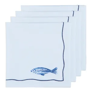 Averio Fish Print Napkins - Set of 4