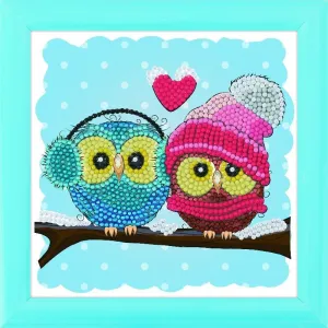 CAFBL-9: COSY OWLS, 16x16cm Frameables Crystal Art