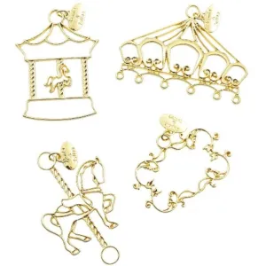 Carousel Theme Open Bezel Charms (4 pieces)