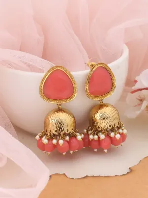 Coral Mini Shesha Jhumkis