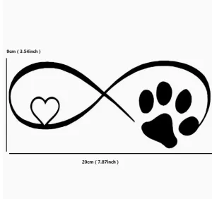 Cute Dog Infinity Vinyl Car Decal (black)