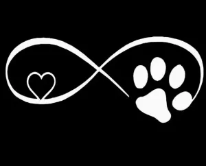 Cute Dog Infinity Vinyl Car Decal (silver)