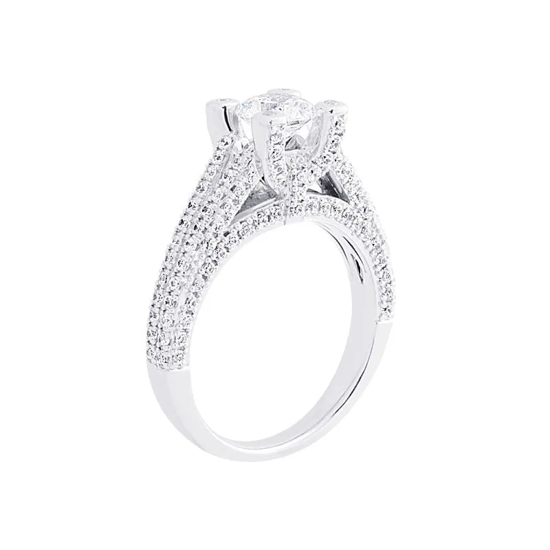 Diamond Split Band Engagement Ring