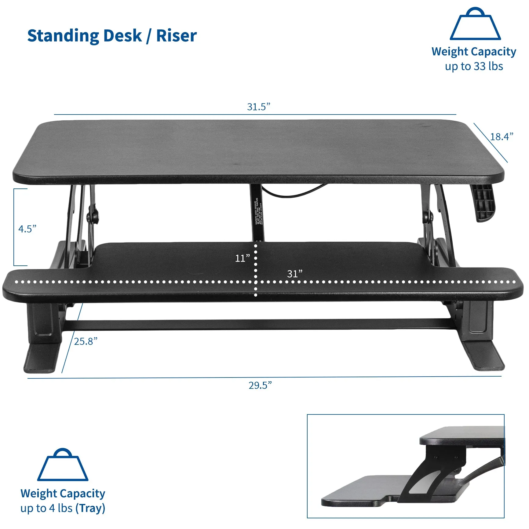 Dual Monitor Riser Workstation (32")