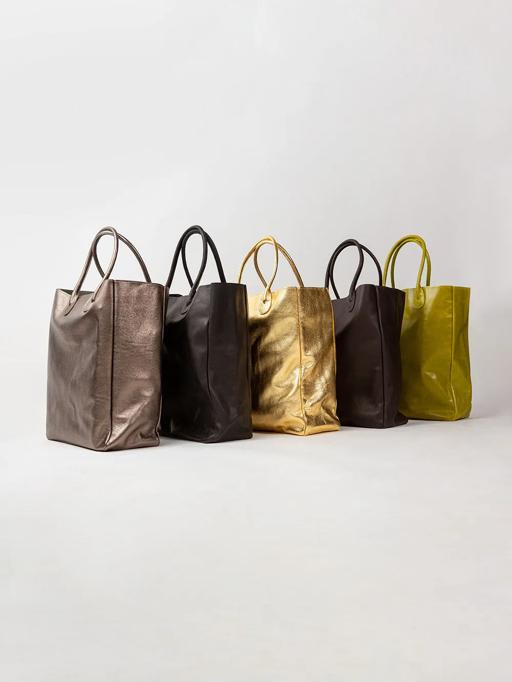 Eve Leather Tote in Bronze