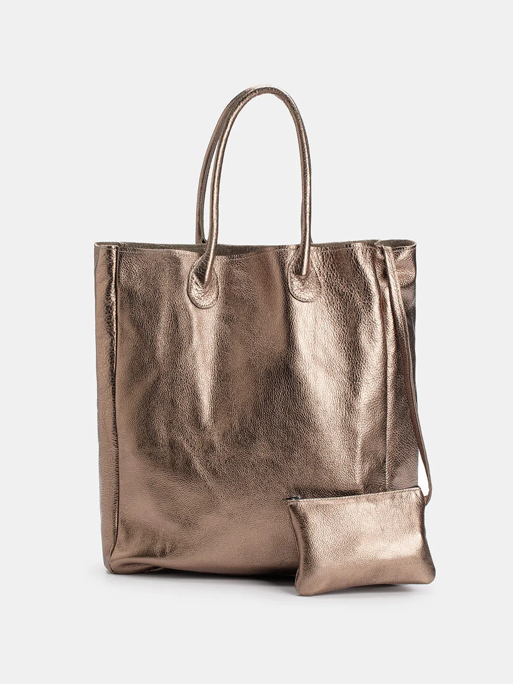 Eve Leather Tote in Bronze