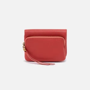 Fern Bifold Wallet In Pebbled Leather - Red Clay