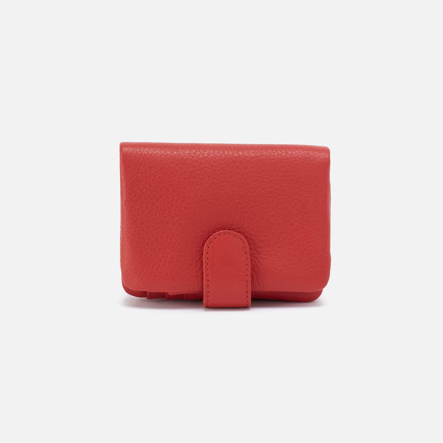 Fern Bifold Wallet In Pebbled Leather - Red Clay