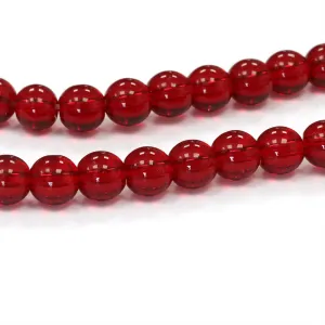 Glass Round Dark Red 6mm - 1 String