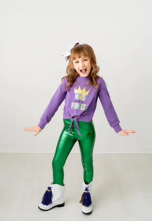 Green Metallic leggings