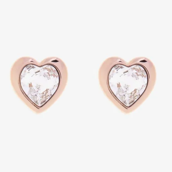 Han Crystal Heart Earring Gold