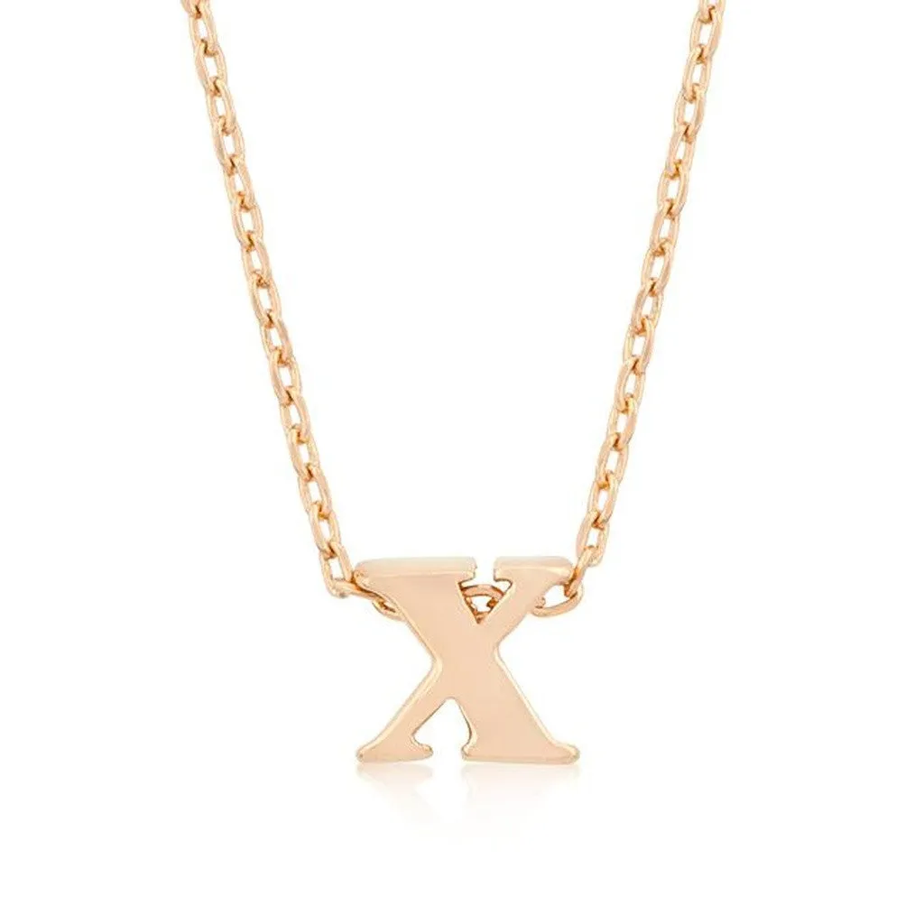 Initial X Rose Gold Pendant