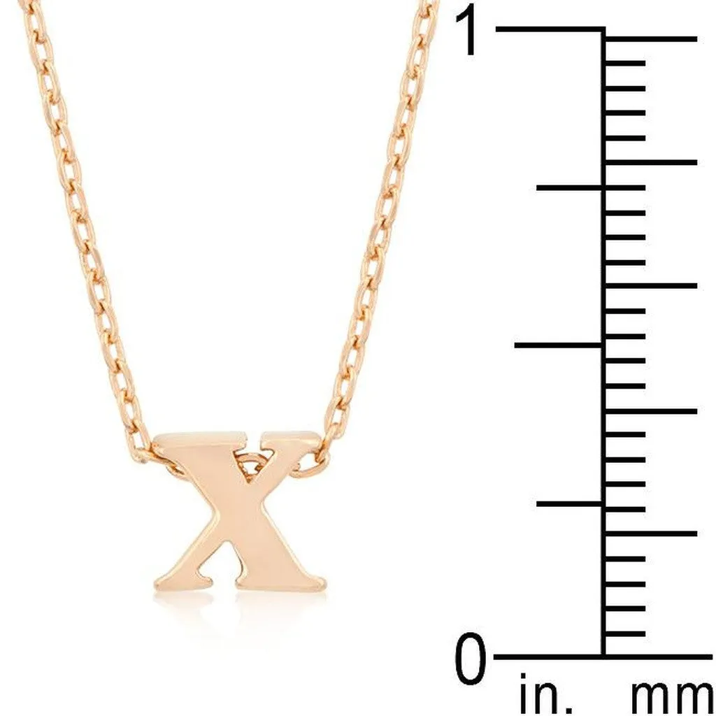 Initial X Rose Gold Pendant