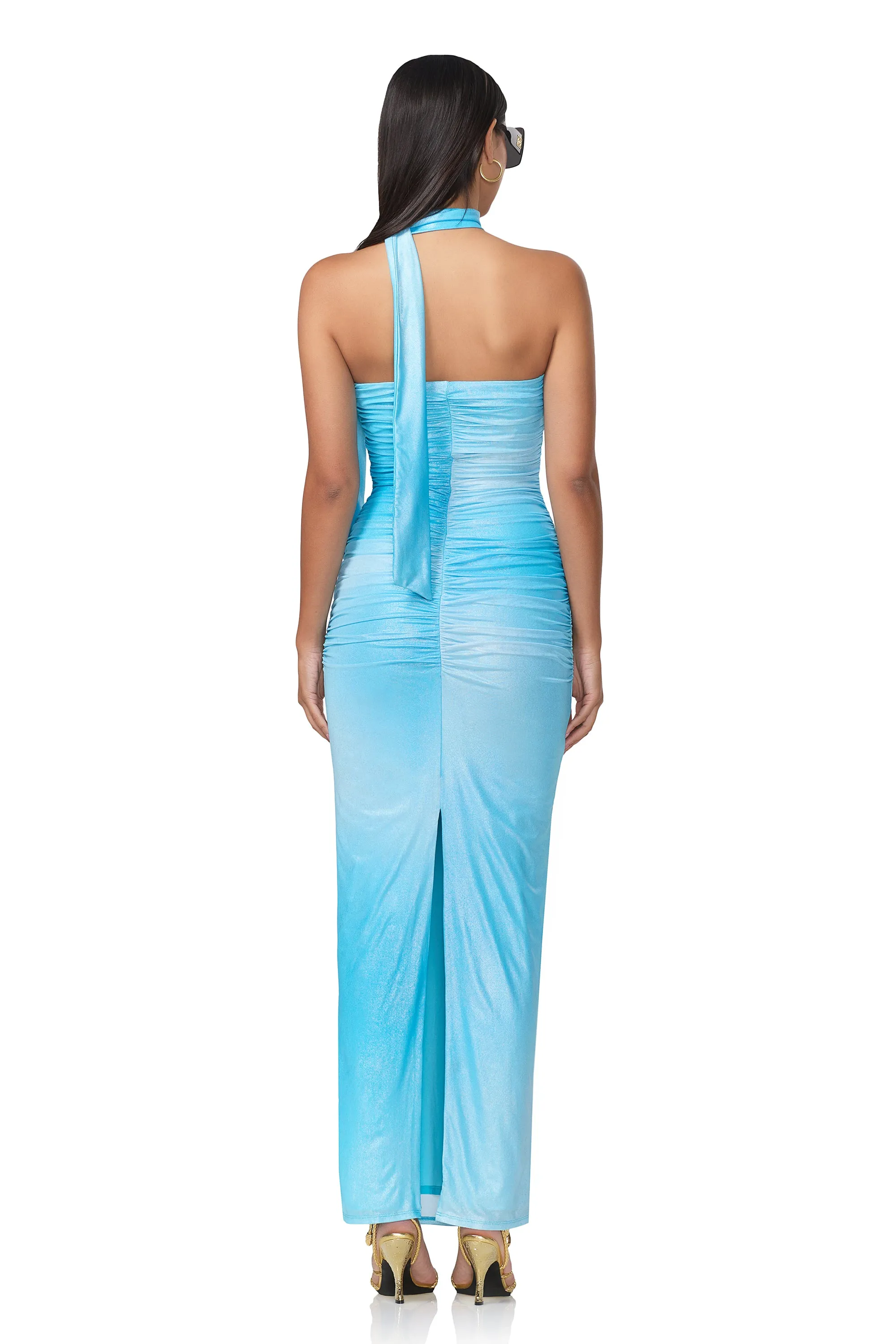 Ira Metallic Dress - Bluefish Ombre