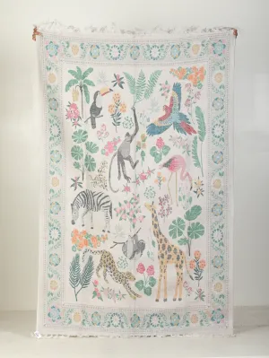 Multicolour Jungle Book Printed Dhurrie