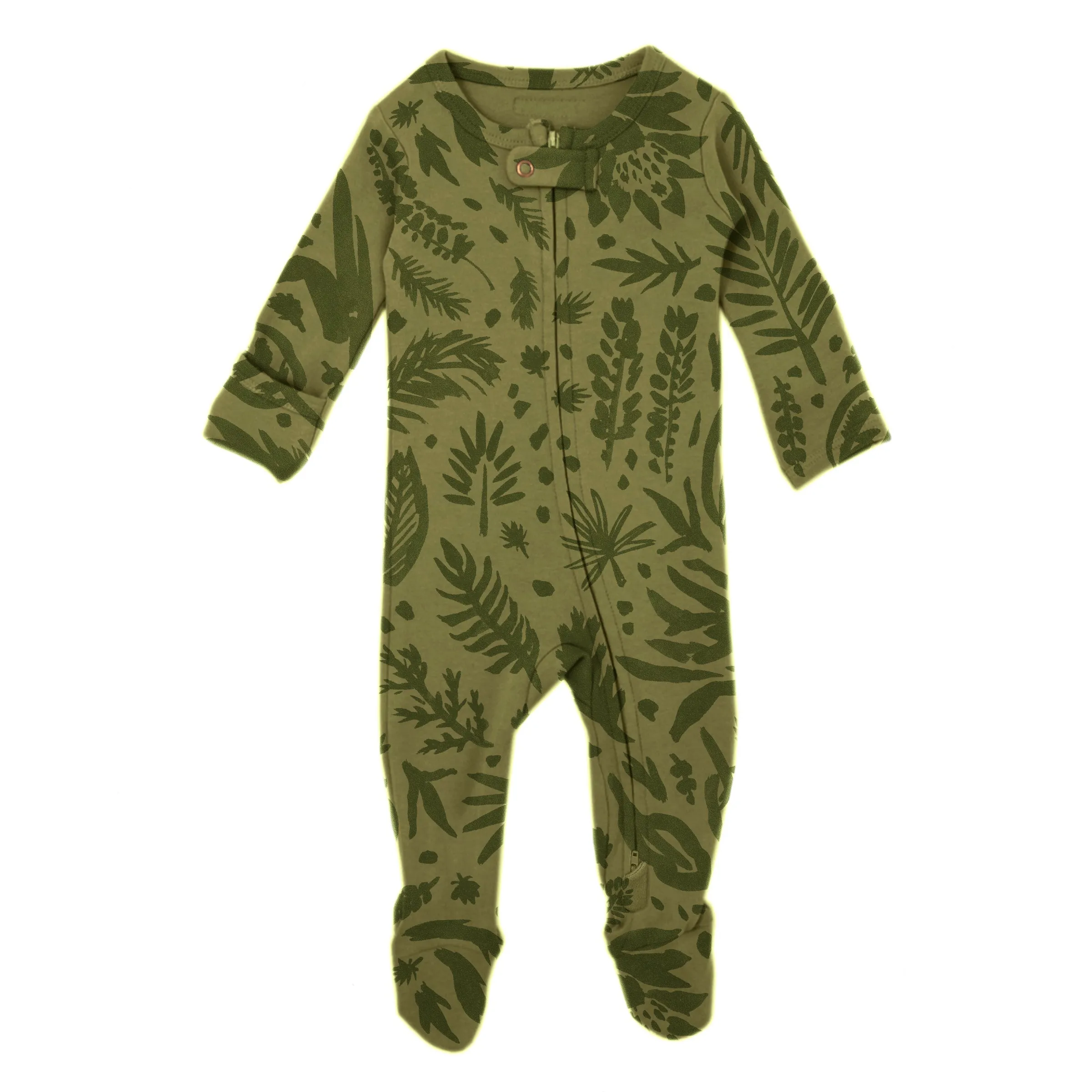 Organic Printed Zipper Footies