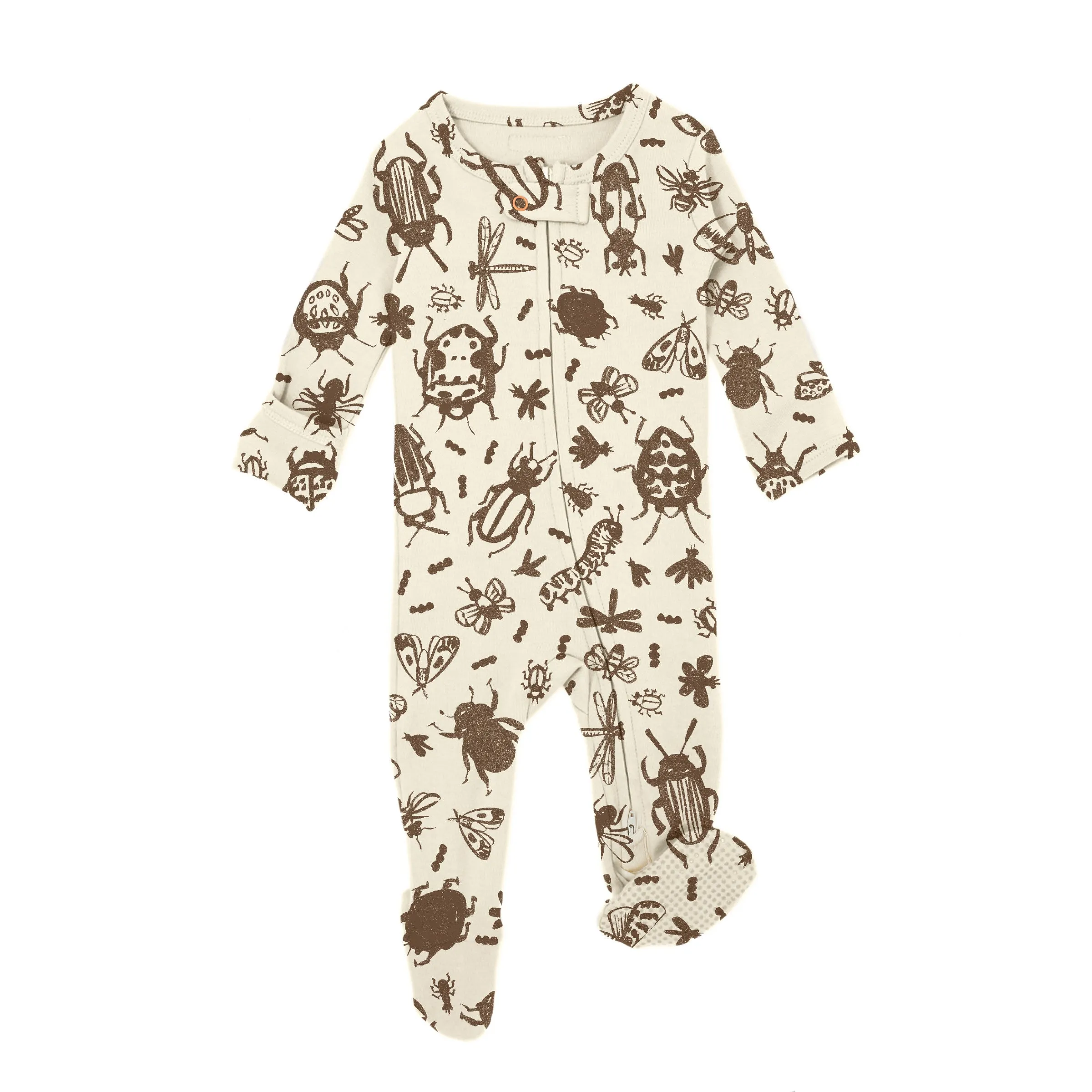 Organic Printed Zipper Footies