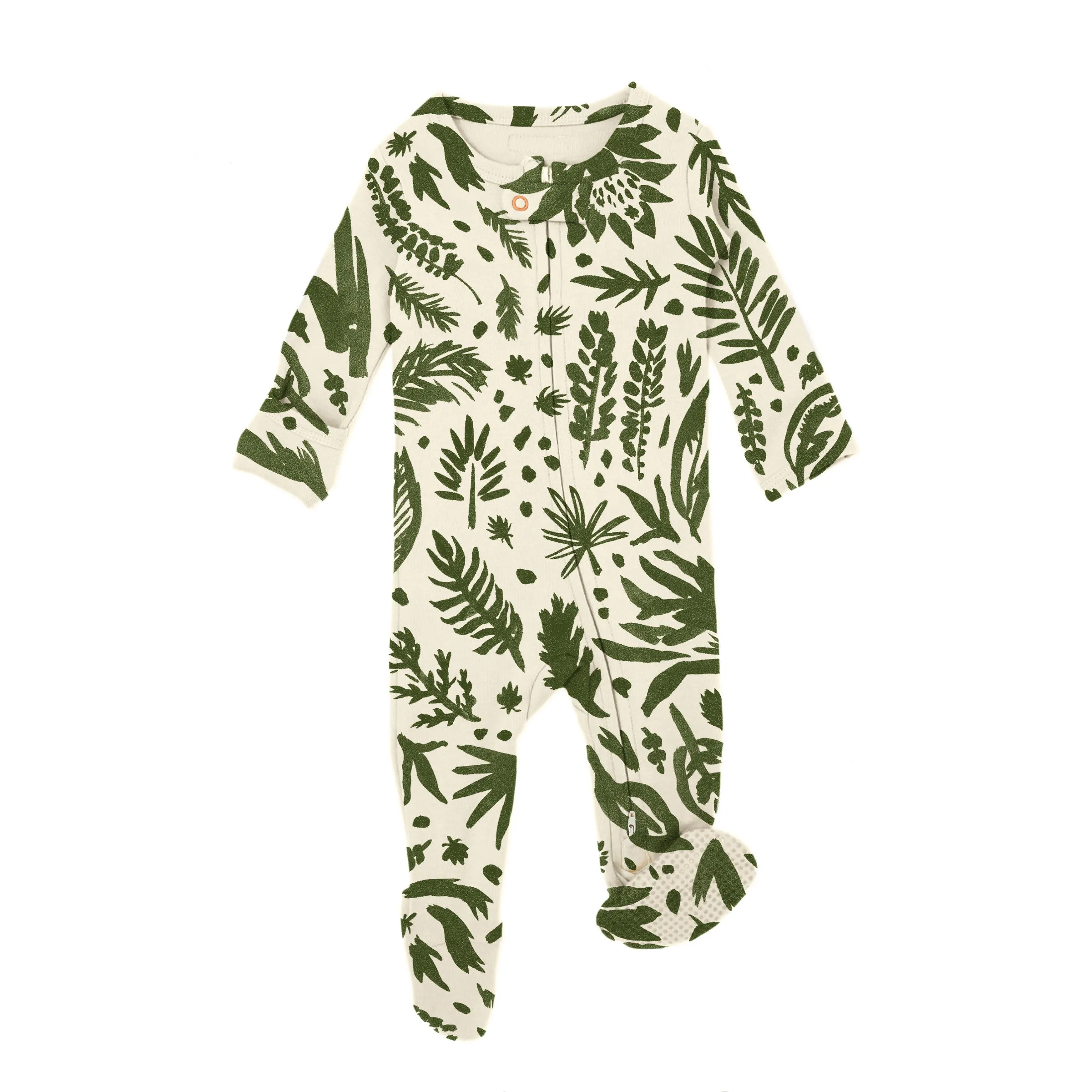 Organic Printed Zipper Footies