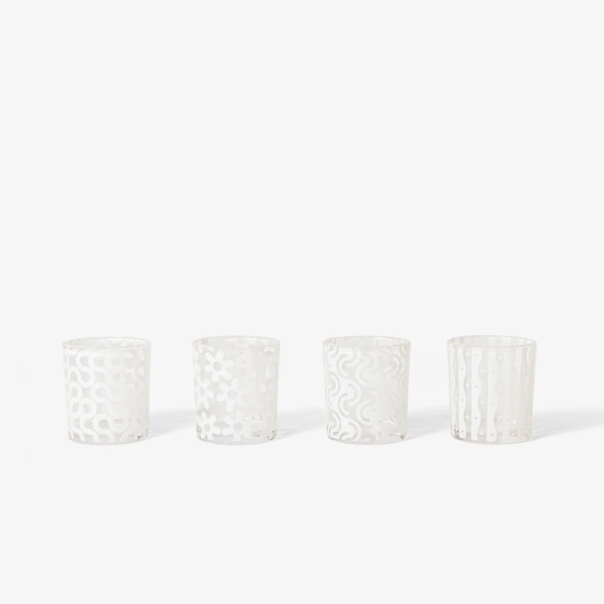 Pattern Glasses - White