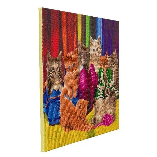 "Kitten Footware" Crystal Art Kit 40x50cm