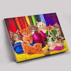 "Kitten Footware" Crystal Art Kit 40x50cm