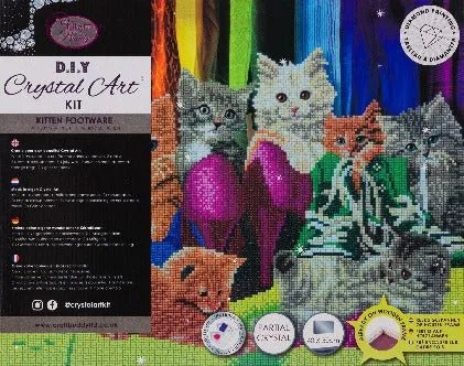 "Kitten Footware" Crystal Art Kit 40x50cm