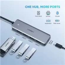 UGREEN 4 Ports USB Type C Hub to USB 3.0 Hub Adapter with Micro USB Power for MacBook Pro, iMac, Samsung Galaxy Note 10 S10 S9, LG, Google Chromebook Pixelbook, Dell XPS, Oculus Rift S,Lenovo Yoga etc. (70336)