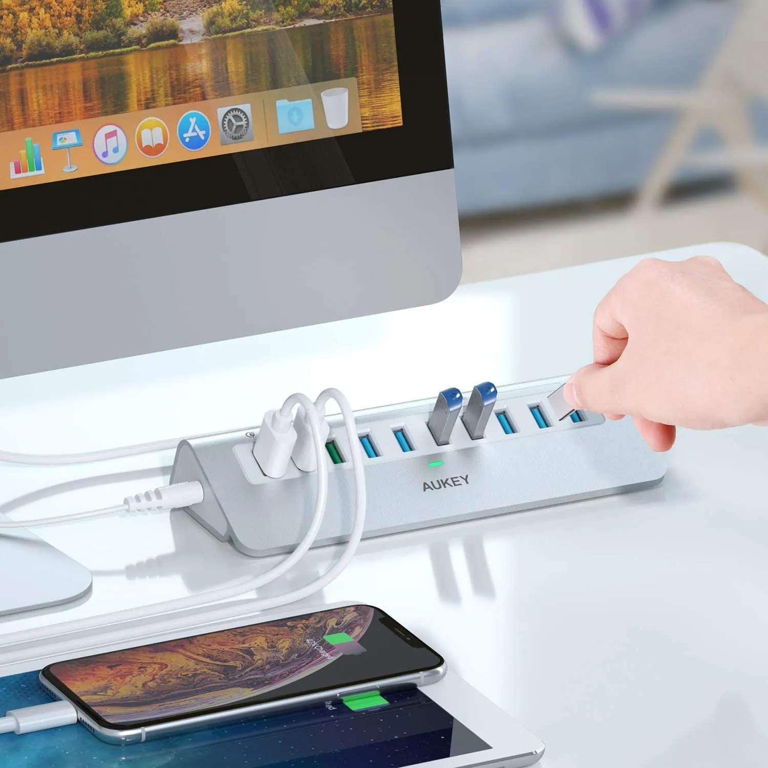 USB 3.0 Ports Aluminum Alloy HUB