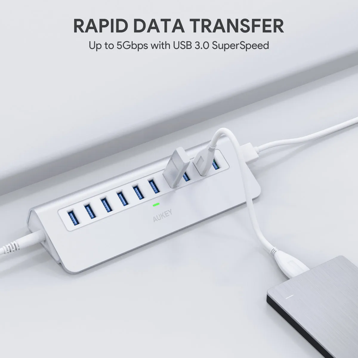 USB 3.0 Ports Aluminum Alloy HUB