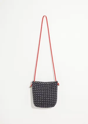 Wool Shoulder Pouch in Black/White -UEB