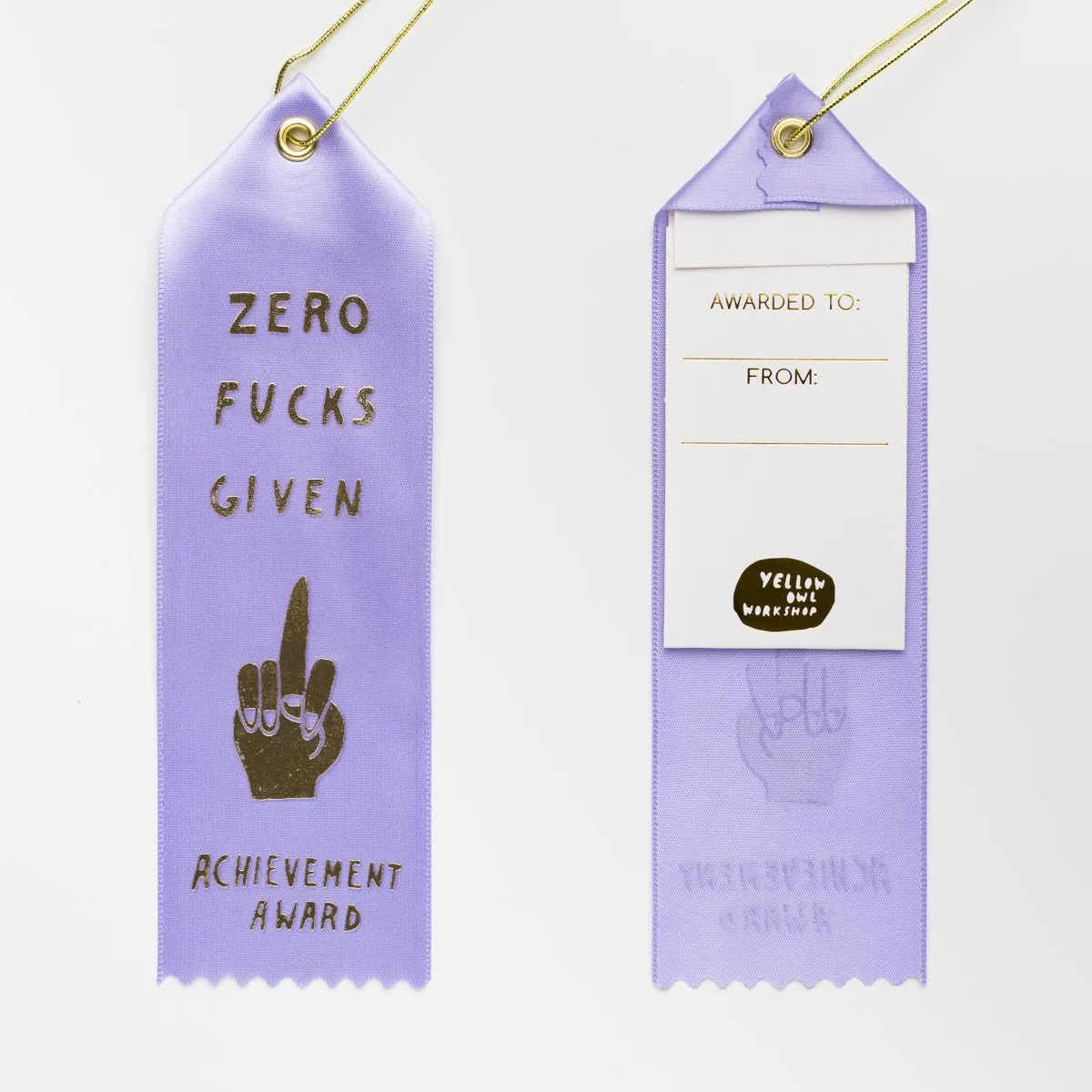 Zero F*CKS Given - Award Ribbon Card